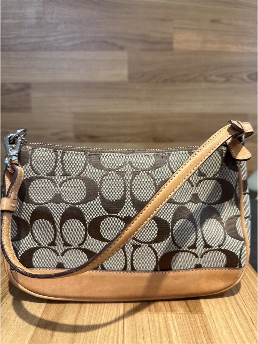 Coach Signature Demi Pouch 6094 Y2K 2002 Jacquard Lea… - Gem